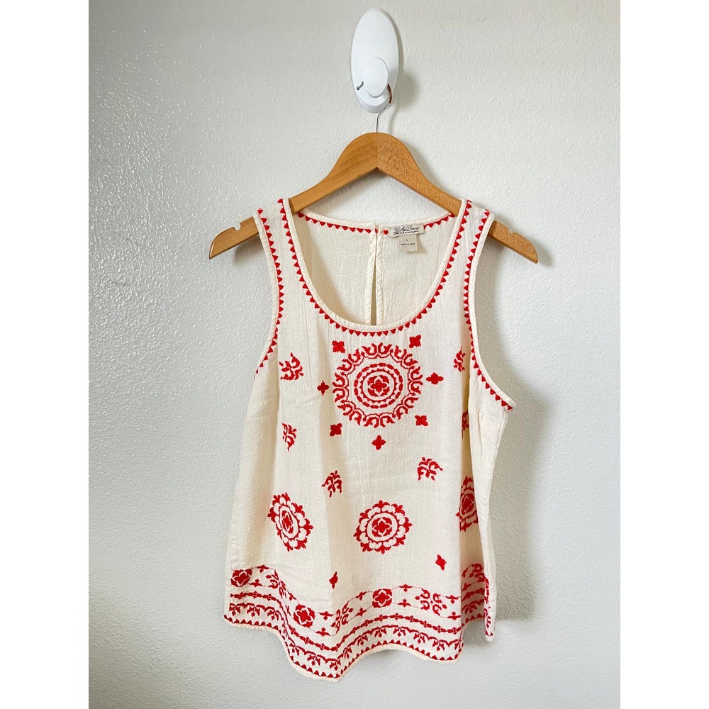 Lucky Brand Tunic Blouse Embroidered Top